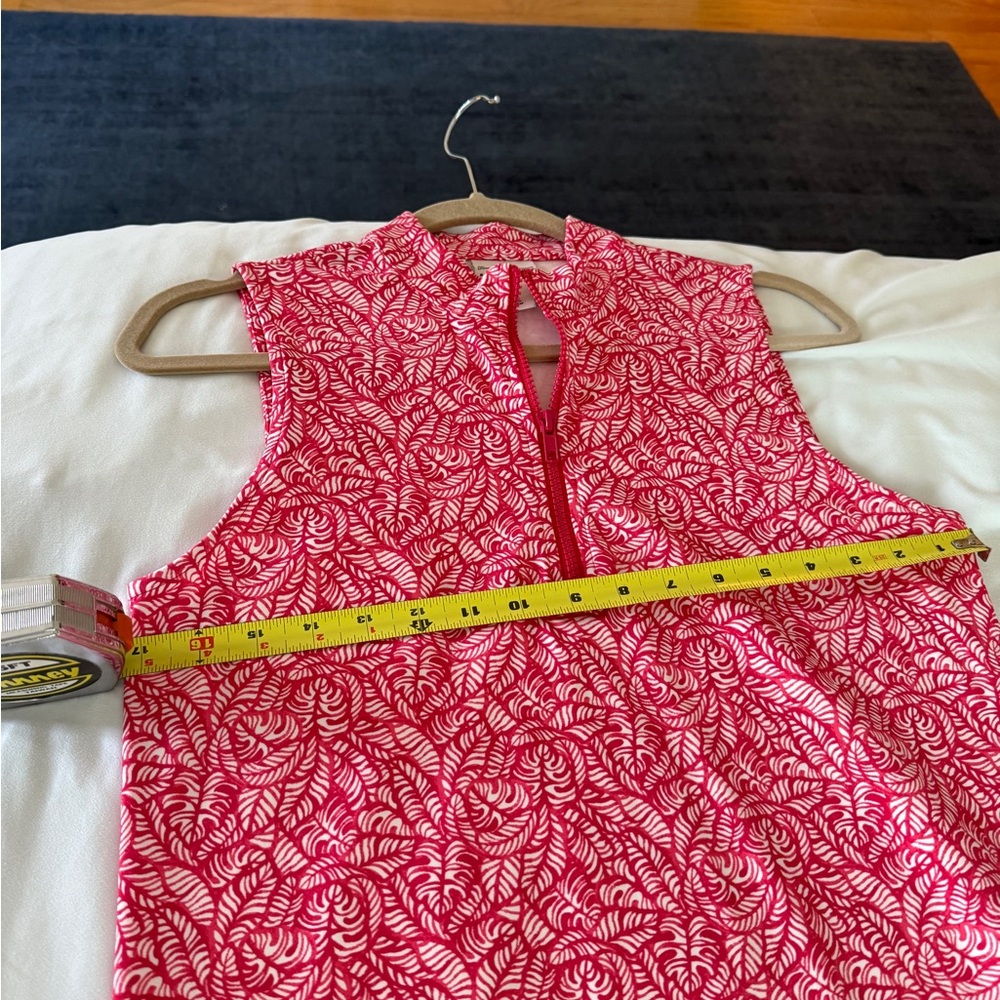 Tommy Bahama Racquet and Paddle Red White Monstera Print Tennis Dress M - Picture 3 of 8
